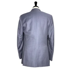 Brioni Mens Heather Blue Micro Check Fully-Canvassed Notch Lapel Classic Fit 2-Button Wool Blend Suit- 40L