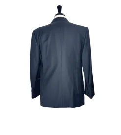 Brioni Mens Solid Black Fully-Canvassed Peak Lapel Classic Fit 1-Button Wool Tuxedo with Grosgrain Trim - 42R