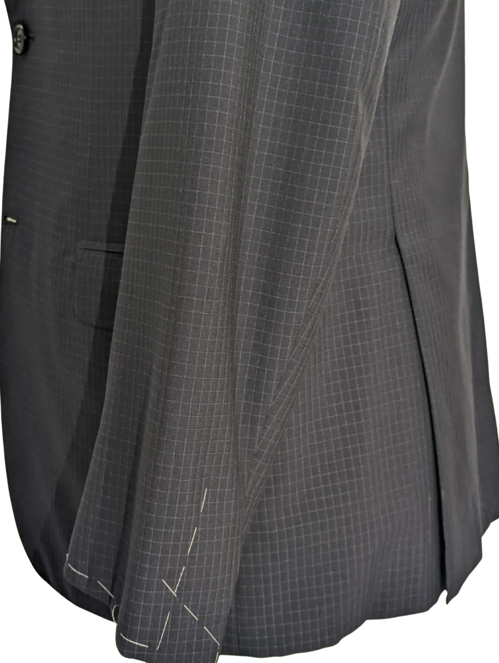 Brioni Navy Check 100% Wool Suit 42R