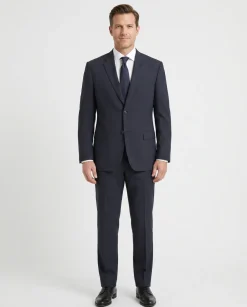Brioni Navy Check 100% Wool Suit 42R