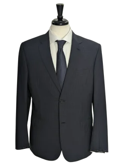 Brioni Navy Check 100% Wool Suit 42R