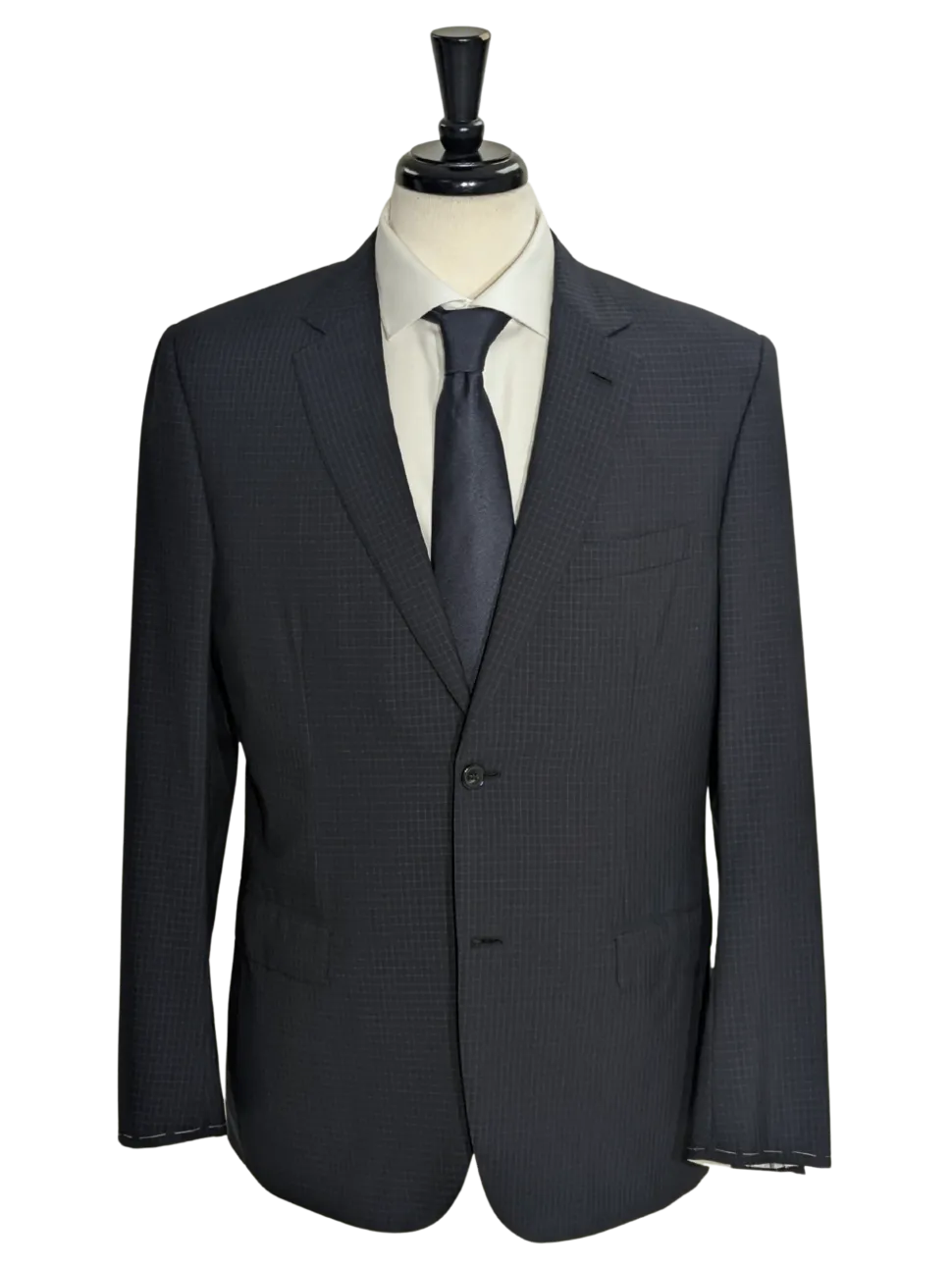 Brioni Navy Check 100% Wool Suit 42R