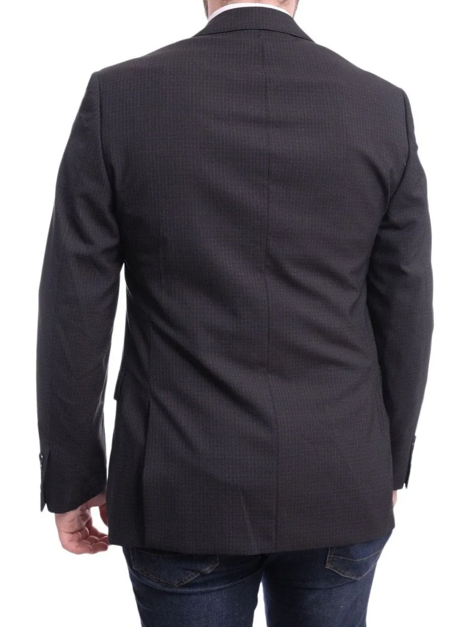 Calvin Klein Regular Fit Blue & Red Check Two Button Wool Blazer Sportcoat