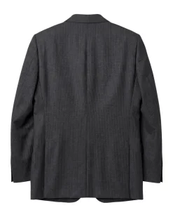 Canali Black Striped Modern Fit Canvassed Notch Lapel Wool 2-Button Suit 40L
