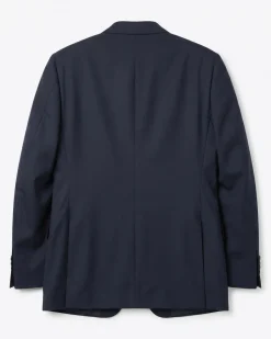 Canali Black Textured Classic Fit Canvassed Notch Lapel Wool Stretch 2-Button Suit 38R