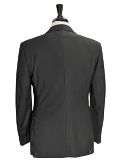 Canali Black Tonal Striped 100% Wool Suit 38R