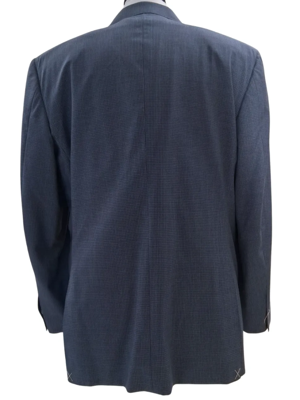 Canali Blue Micro Check 100% Wool 2 Button Suit 48R