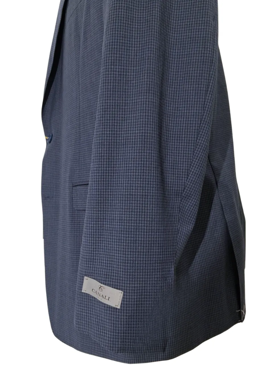 Canali Blue Micro Check 100% Wool 2 Button Suit 48R