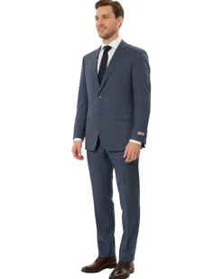 Canali Blue Micro Check 100% Wool 2 Button Suit 48R