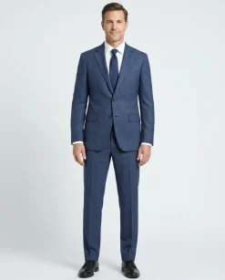 Canali Blue Micro Check 100% Wool 2 Button Suit 48R