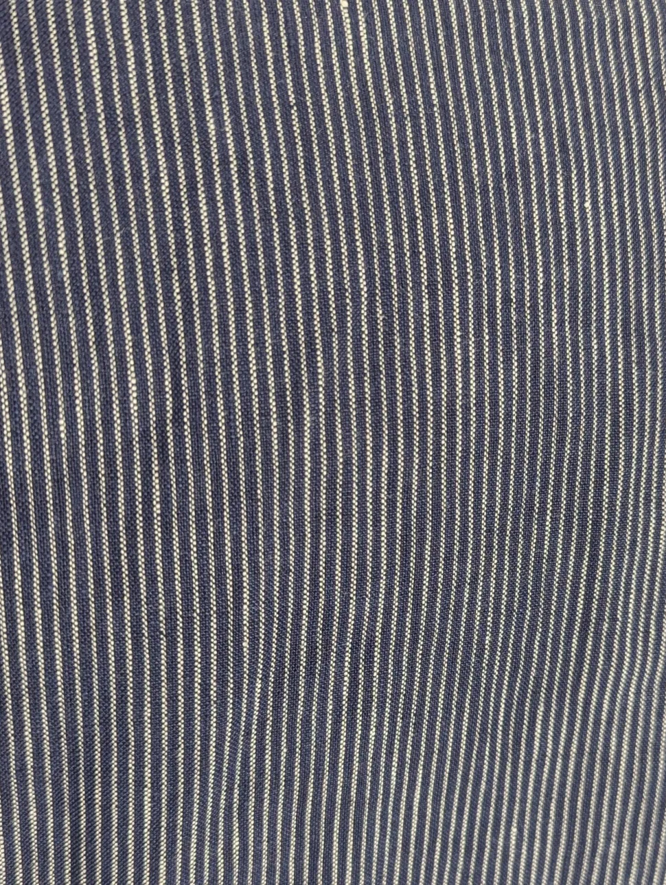 Canali Blue Pinstriped 100% Linen Suit 48L