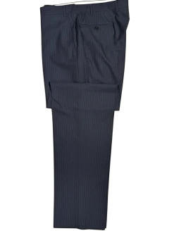 Canali Blue Tonal Pinstriped 100% Wool 3-Button Suit 40L