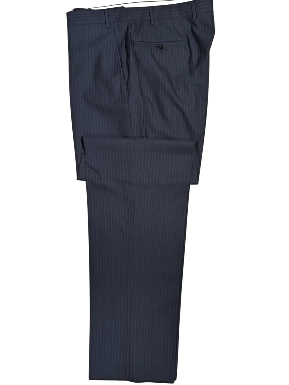 Canali Blue Tonal Pinstriped 100% Wool 3-Button Suit 40L