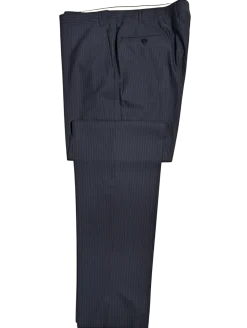 Canali Blue Tonal Pinstriped 100% Wool Suit 48L