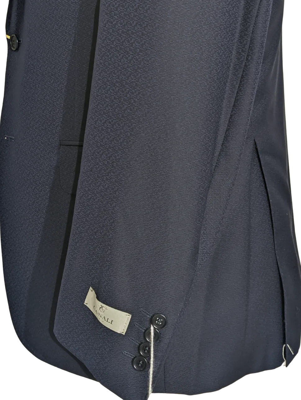 Canali Blue Woven Pattern 100% Wool Suit 40R