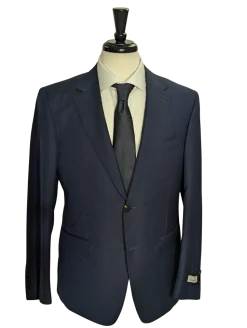 Canali Blue Woven Pattern 100% Wool Suit 40R