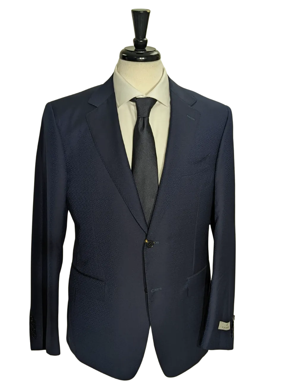 Canali Blue Woven Pattern 100% Wool Suit 40R