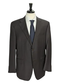 Canali Brown Micro Check 100% Wool Suit 48R