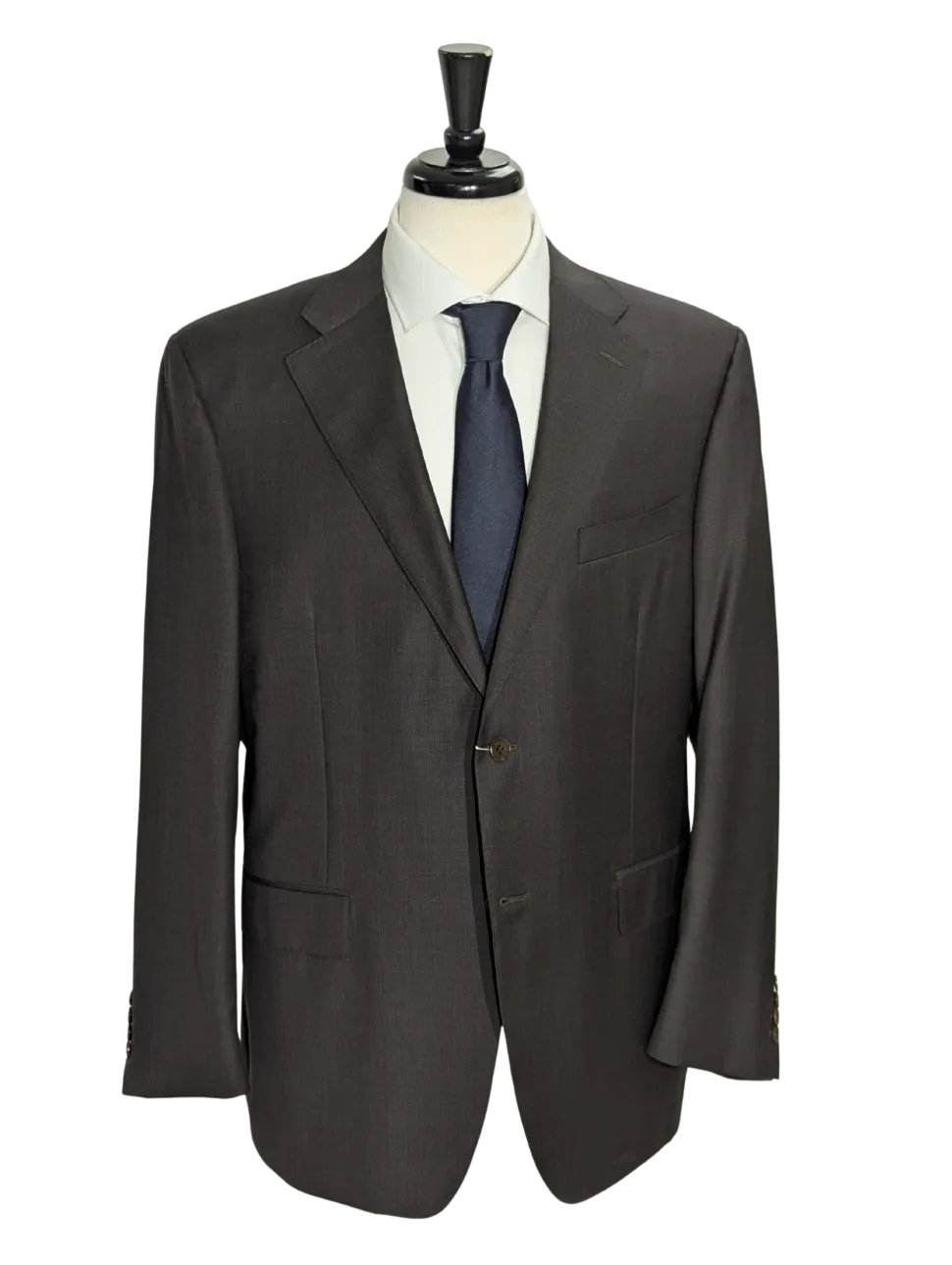 Canali Brown Micro Check 100% Wool Suit 50R