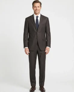 Canali Brown Micro Check 100% Wool Suit 50R