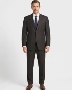 Canali Brown Pinstriped 100% Wool Suit 48L