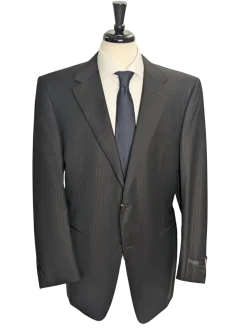Canali Brown Pinstriped 100% Wool Suit 48L