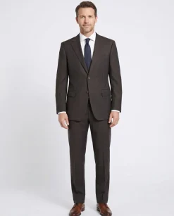 Canali Brown Pinstriped 100% Wool Suit 50L