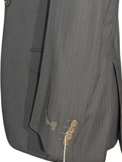 Canali Brown Pinstriped 100% Wool Suit 50L