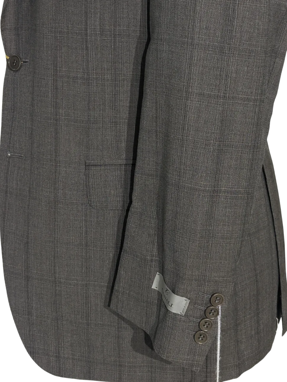 Canali Charcoal Glen Plaid 100% Wool Suit 40R
