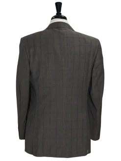 Canali Charcoal Glen Plaid 100% Wool Suit 40R