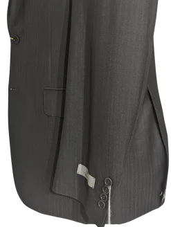 Canali Charcoal Herringbone Wool Mohair Suit 40R