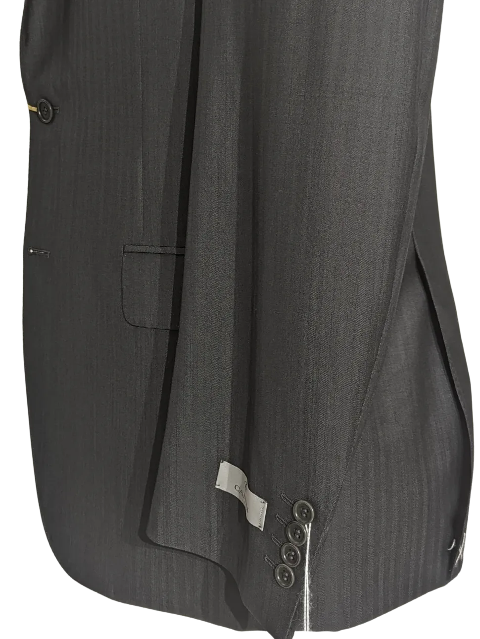 Canali Charcoal Herringbone Wool Mohair Suit 40R