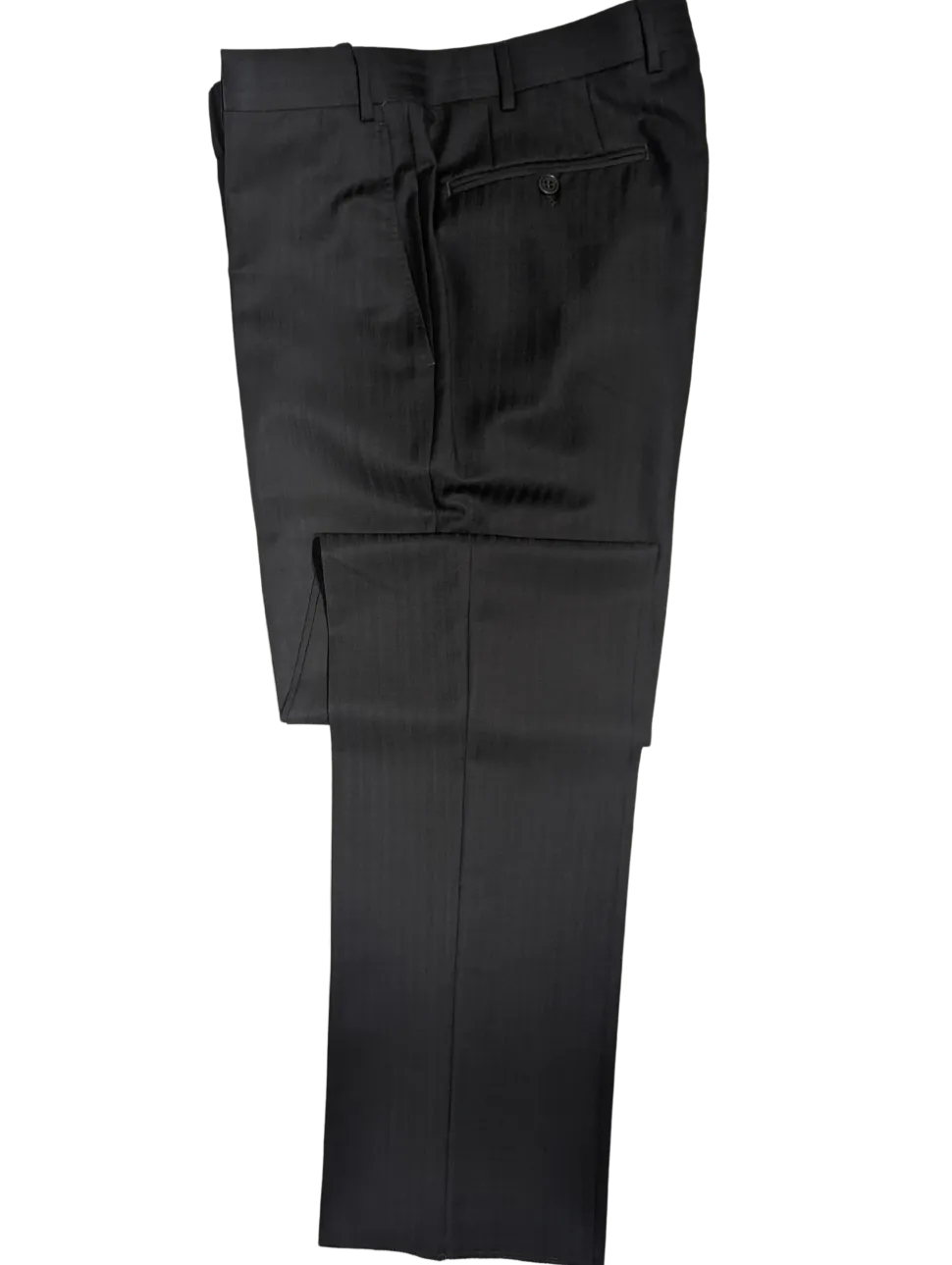Canali Charcoal Herringbone Wool Mohair Suit 40R