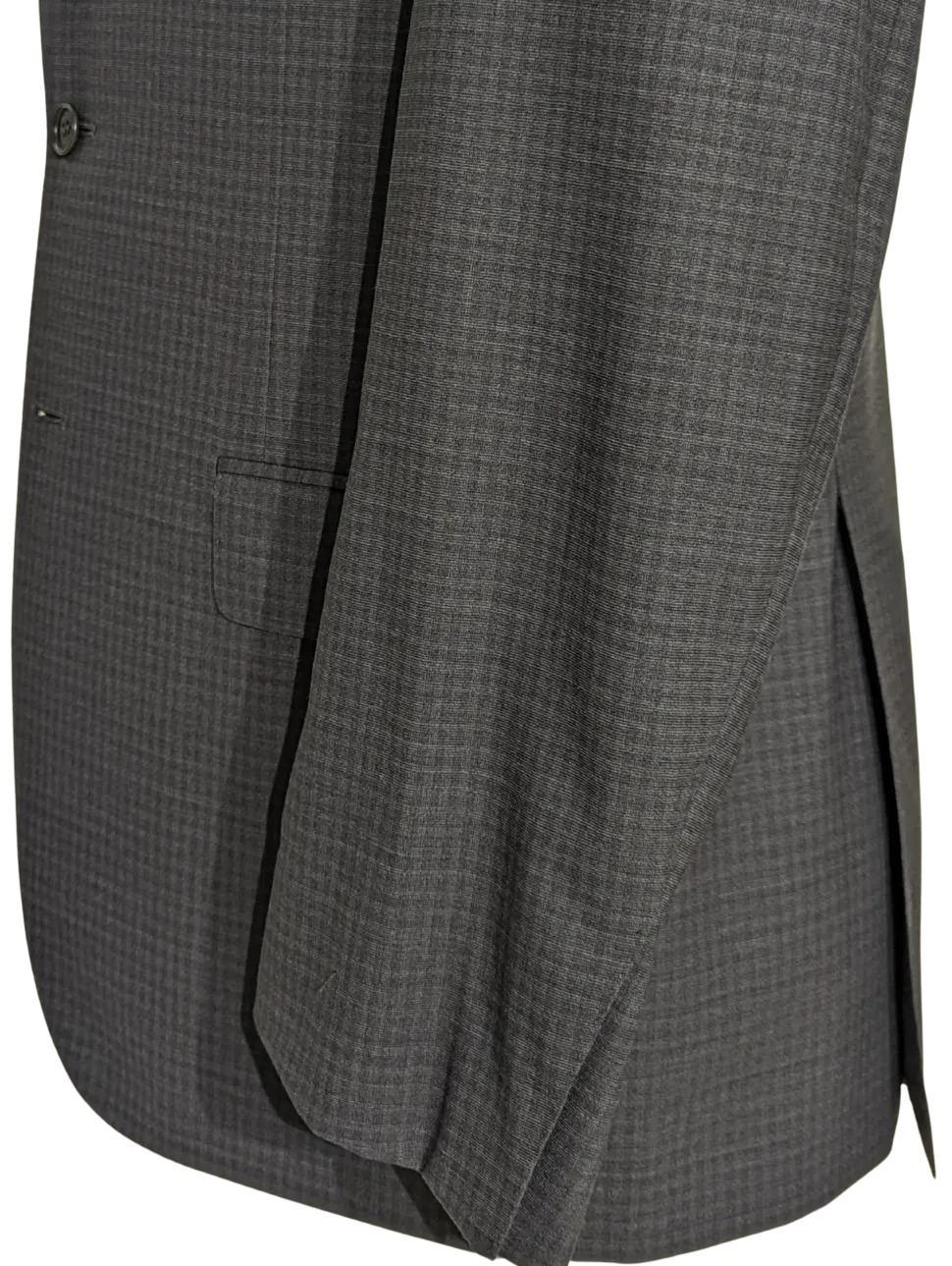 Canali Charcoal Micro Check 100% Wool Suit 40R