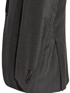 Canali Charcoal Pinstripe 100% Wool Suit 38R