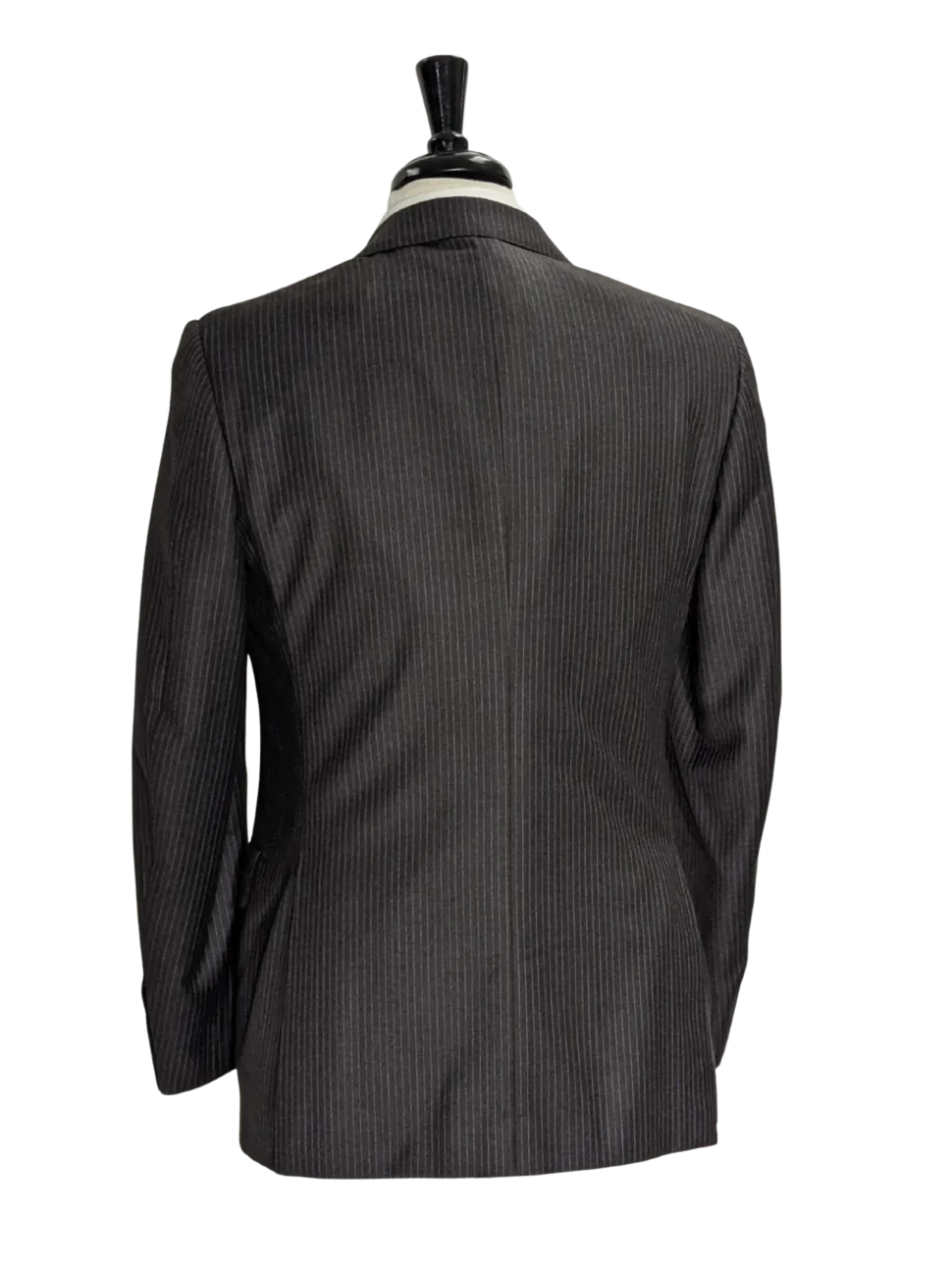 Canali Charcoal Pinstripe 100% Wool Suit 38R