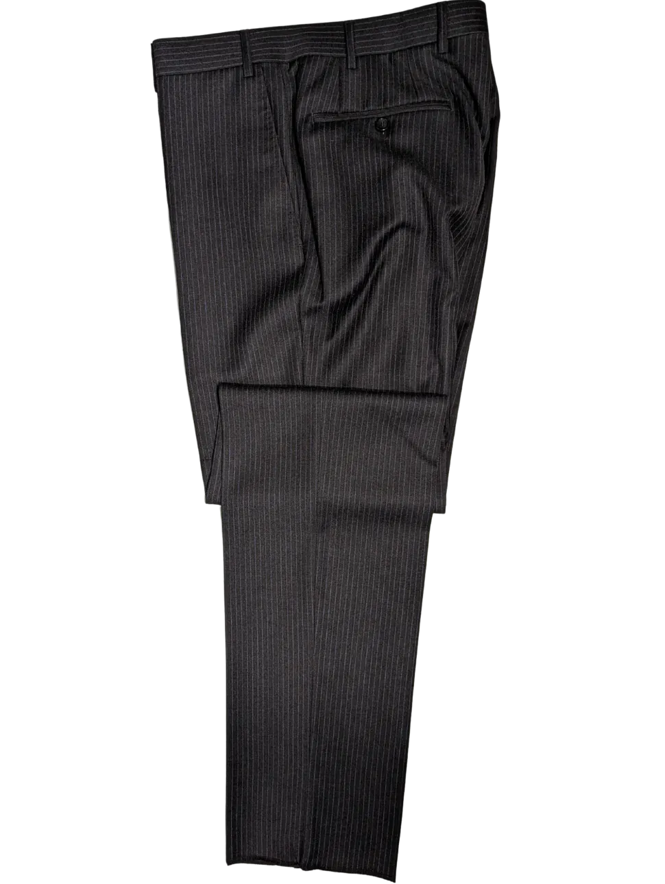 Canali Charcoal Pinstripe 100% Wool Suit 38R