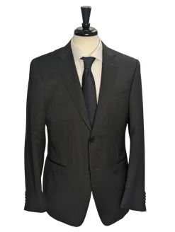 Canali Charcoal Pinstripe 100% Wool Suit 40R