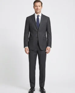 Canali Charcoal Pinstripe 100% Wool Suit 40R