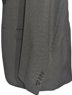 Canali Charcoal Pinstripe 100% Wool Suit 40R