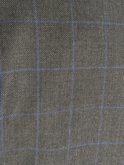 Canali Charcoal Windowpane 100% Wool Suit 40R