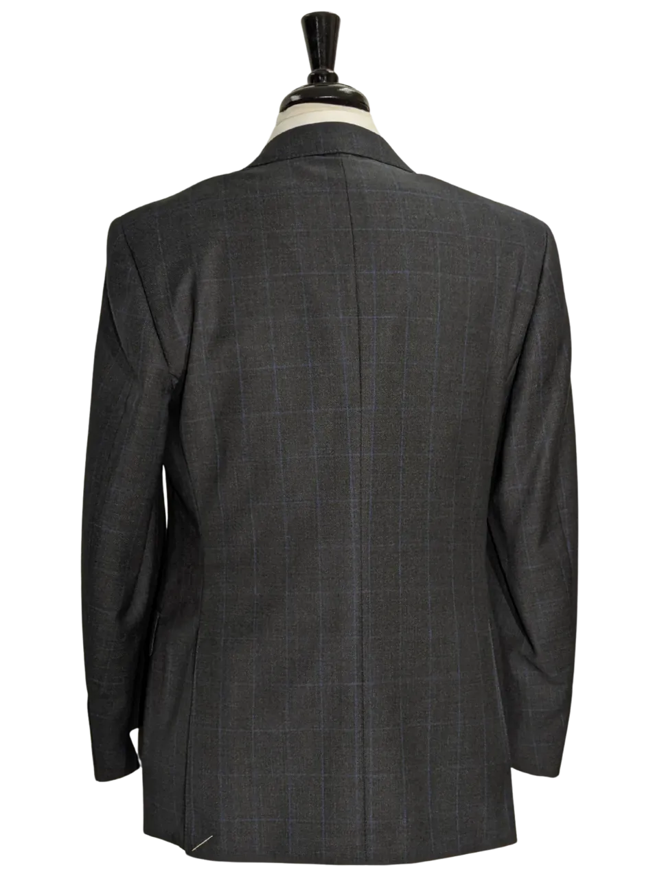 Canali Charcoal Windowpane 100% Wool Suit 40R