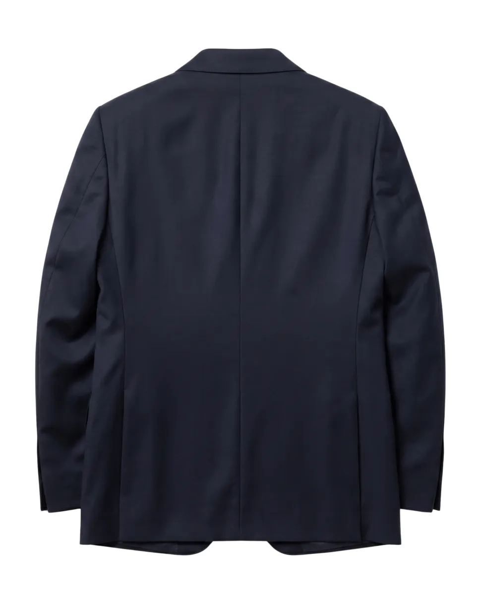 Canali Dark Blue Slim Fit Canvassed Shawl Lapel Wool 3-Piece Suit 44R