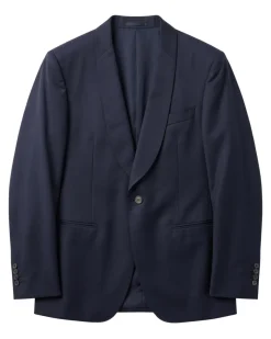 Canali Dark Blue Slim Fit Canvassed Shawl Lapel Wool 3-Piece Suit 44R