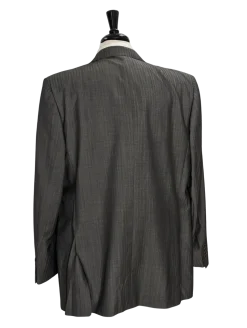 Canali Dark Gray Herringbone Wool Blend 3-Button Suit 48L
