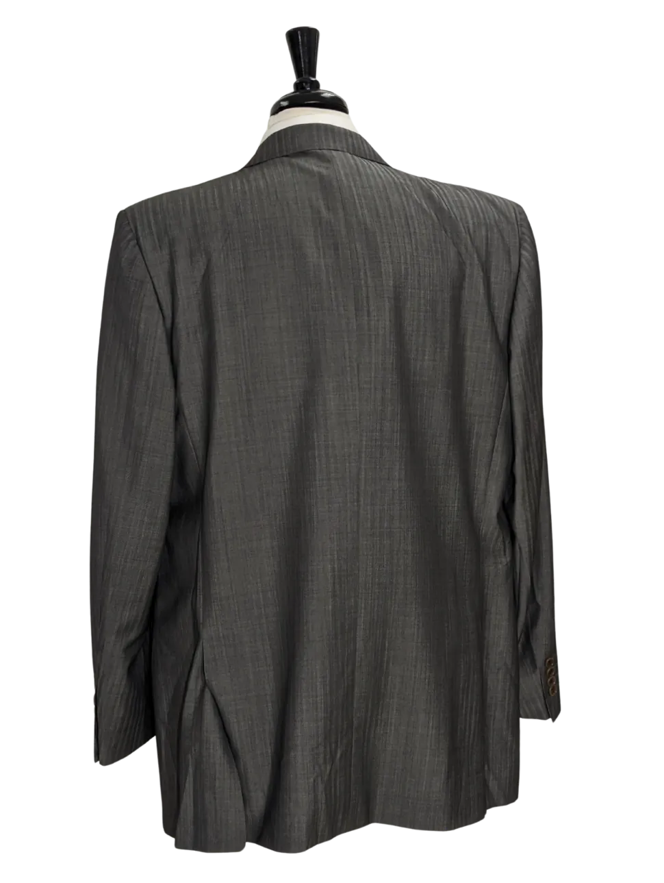 Canali Dark Gray Herringbone Wool Blend 3-Button Suit 48L