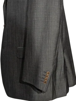 Canali Dark Gray Herringbone Wool Blend 3-Button Suit 48L