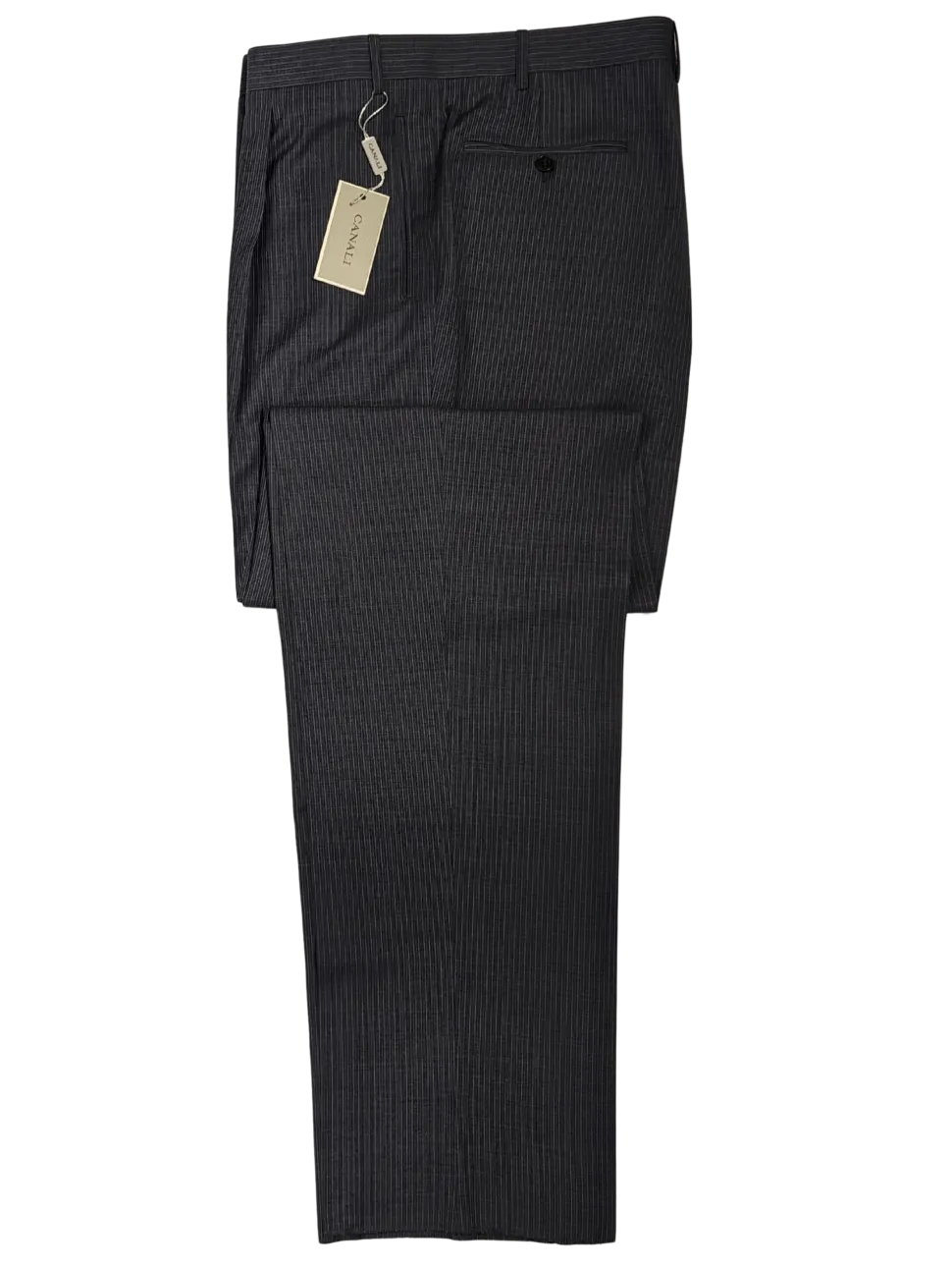 Canali Dark Gray 3-piece Pinstriped 100% Wool Suit 46XL
