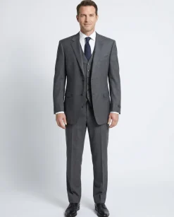 Canali Dark Gray 3-piece Pinstriped 100% Wool Suit 46XL