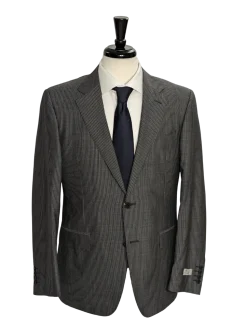 Canali Dark Gray Pinstriped 100% Wool Suit 40R